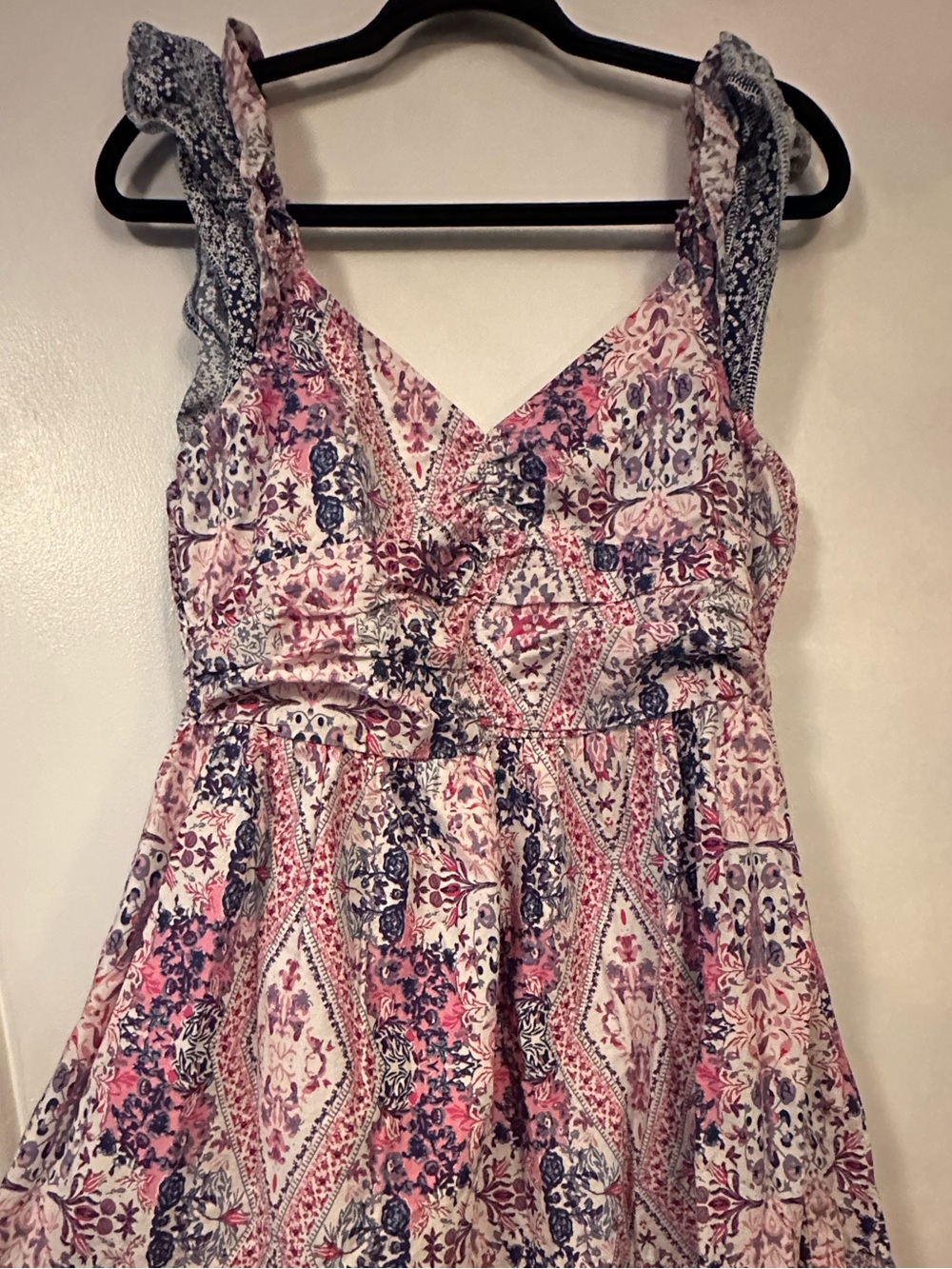 Caroline Constas Pink and Blue Floral Maxi Dress